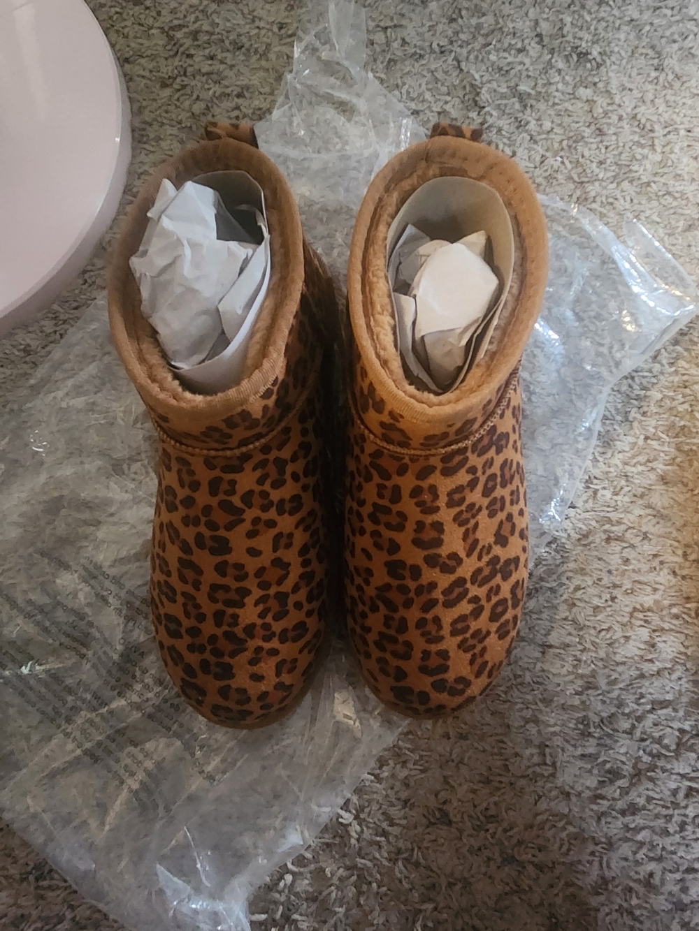 Wild Diva Leopard Print Ankle Booties - Brown/Black